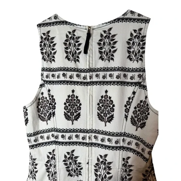 Anthropologie White Midi Dress with Black Print - Picture 8 of 10